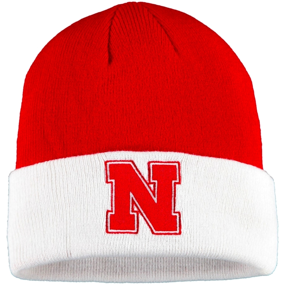 Nebraska Huskers Adidas Sideline Coaches Cuffed Knit Hat - Scarlet/White